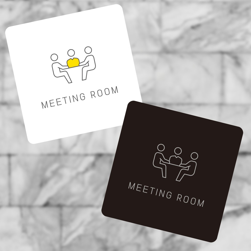 MEETING ROOM1 부착형 정사각 소형안내판 13x13cm