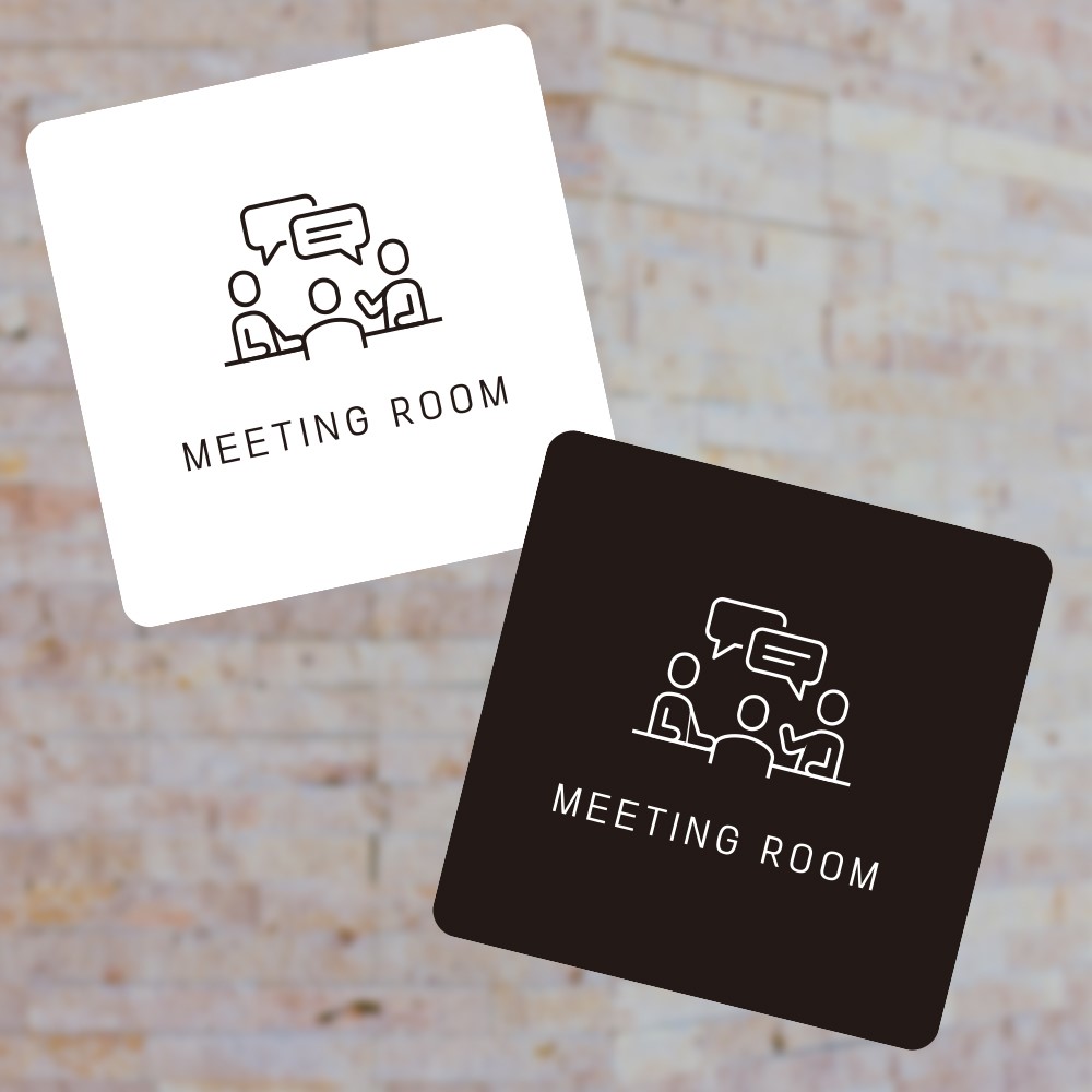 MEETING ROOM2 부착형 정사각 소형안내판 13x13cm