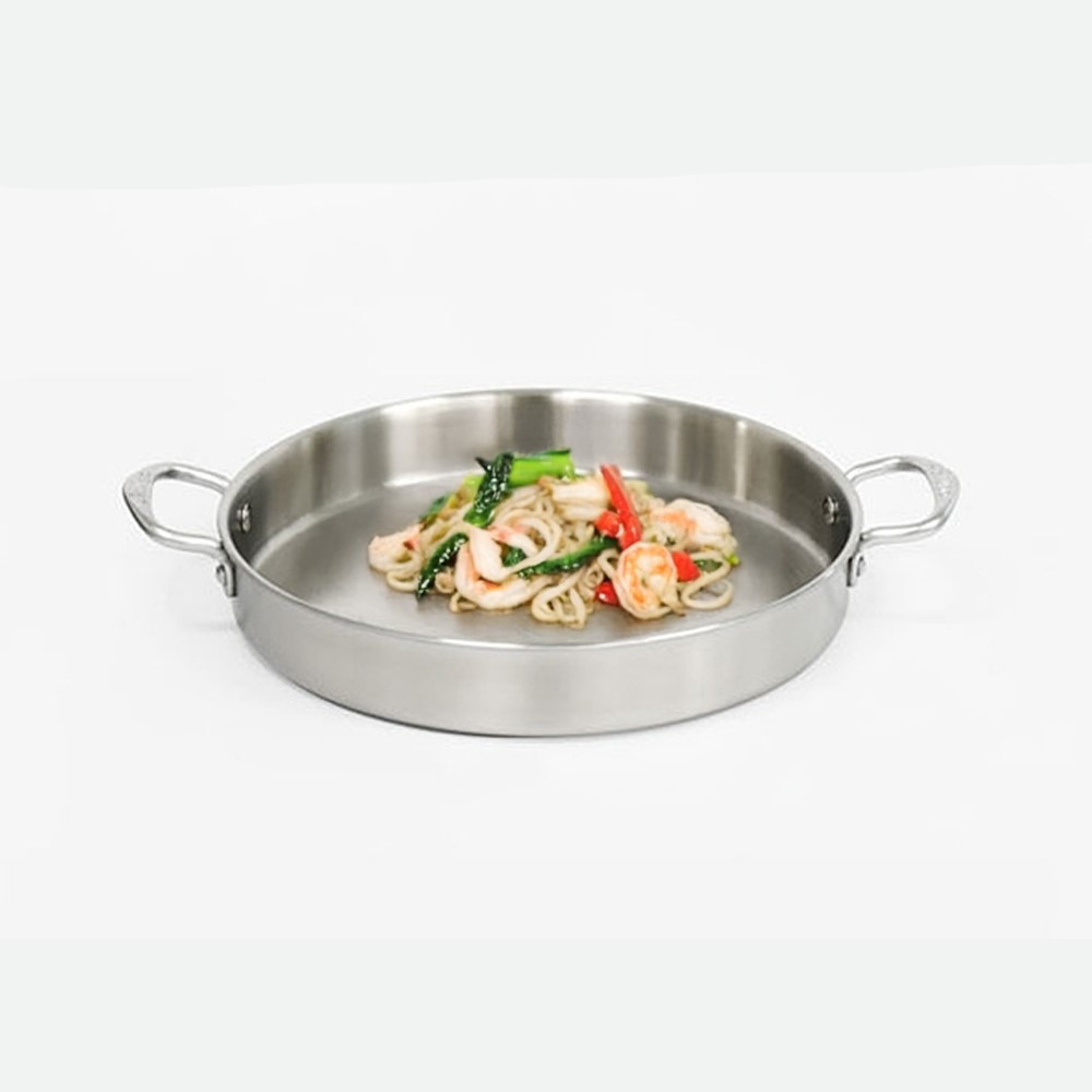 인덕션겸용 원형 스텐 통삼중 닭갈비팬 볶음팬 30cm