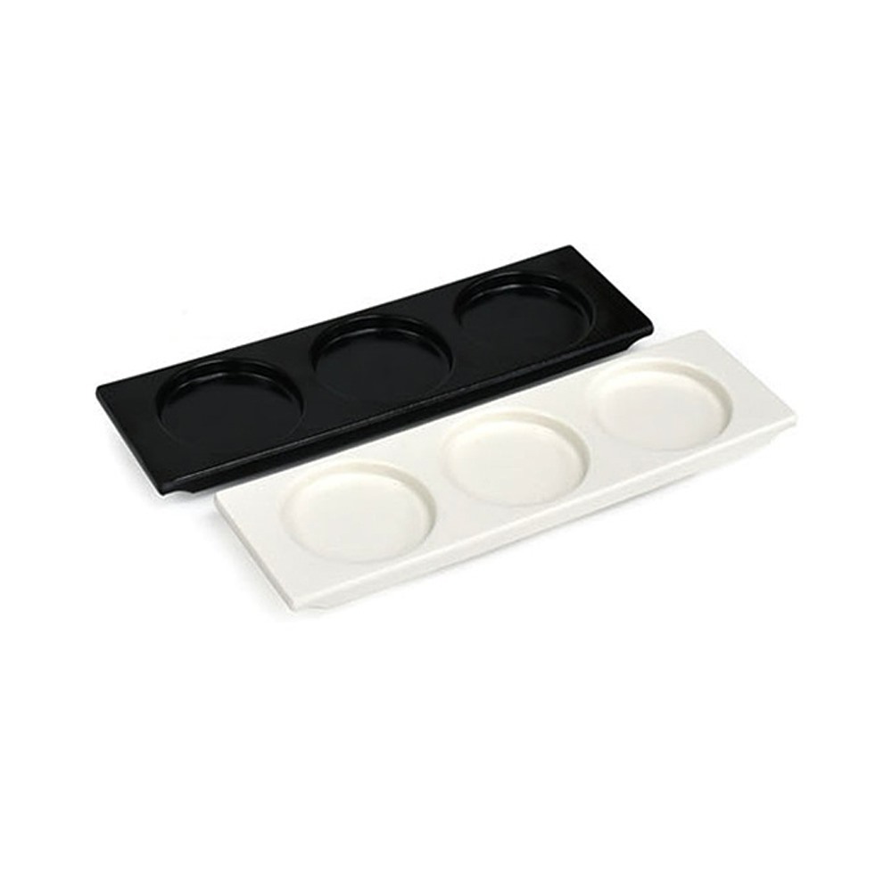 업소용 멜라민식기 3칸 양념 소스볼받침 0533