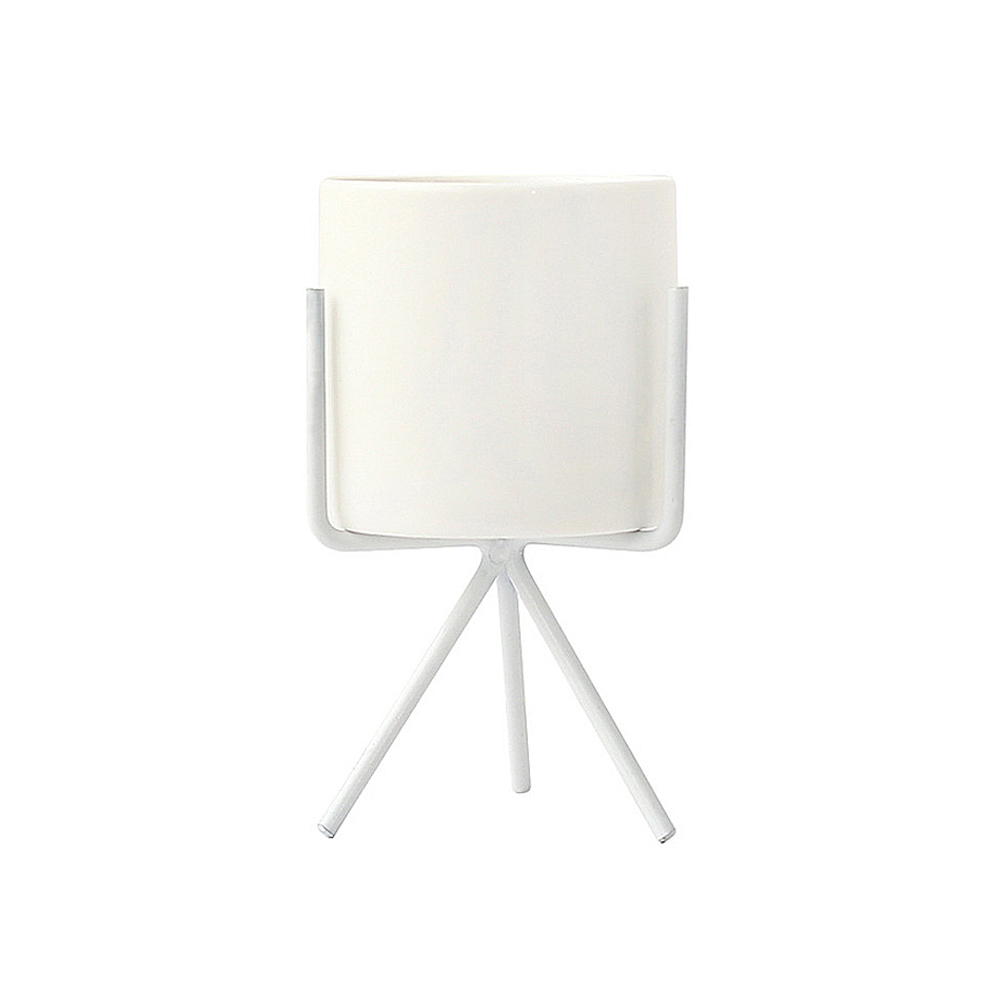 철제 스탠드 세라믹 인테리어 화분 중형