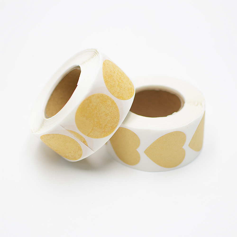 크라프트 다꾸 원형 하트 포인트 롤 스티커