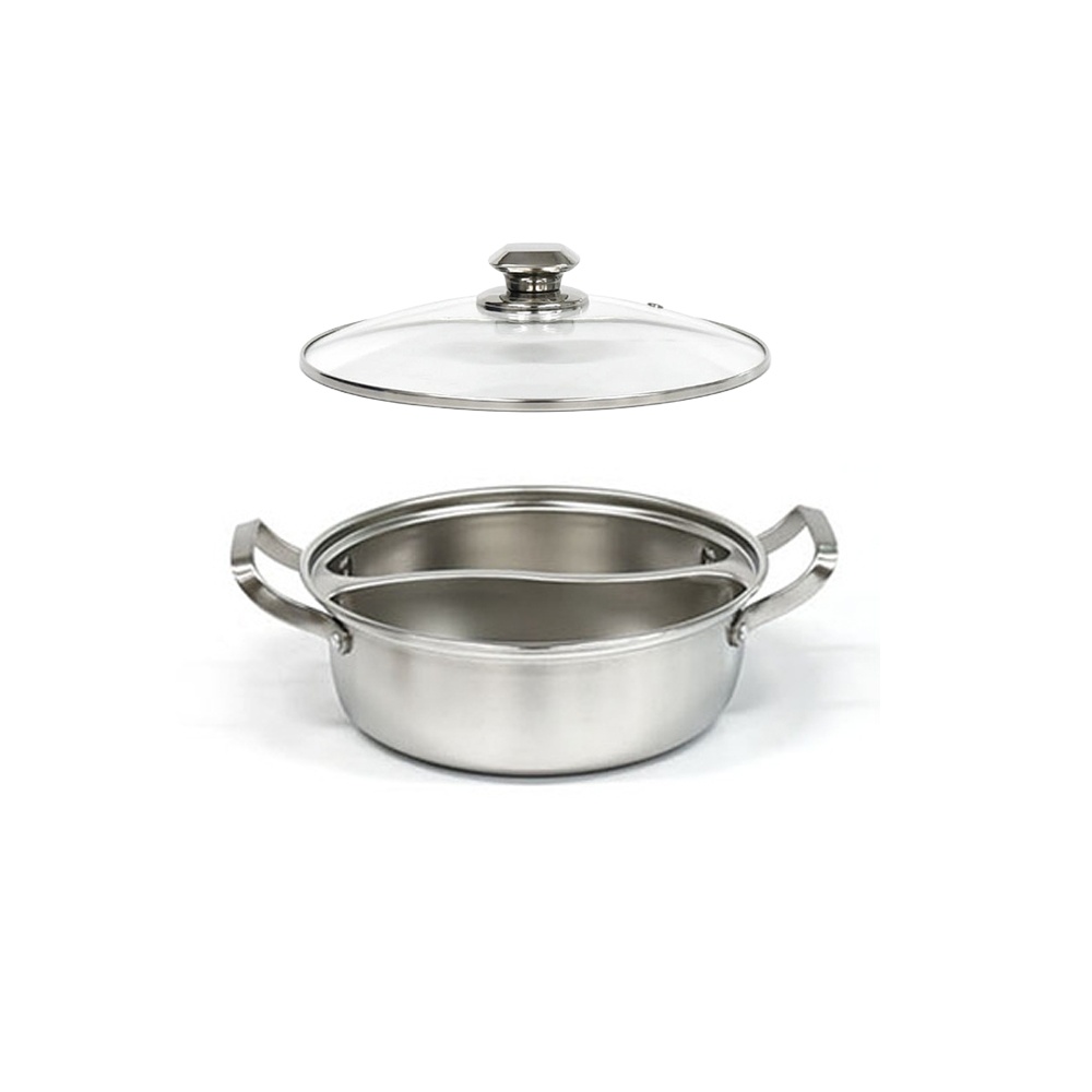 인덕션가능 스텐 훠궈 샤브샤브 반반냄비 28cm