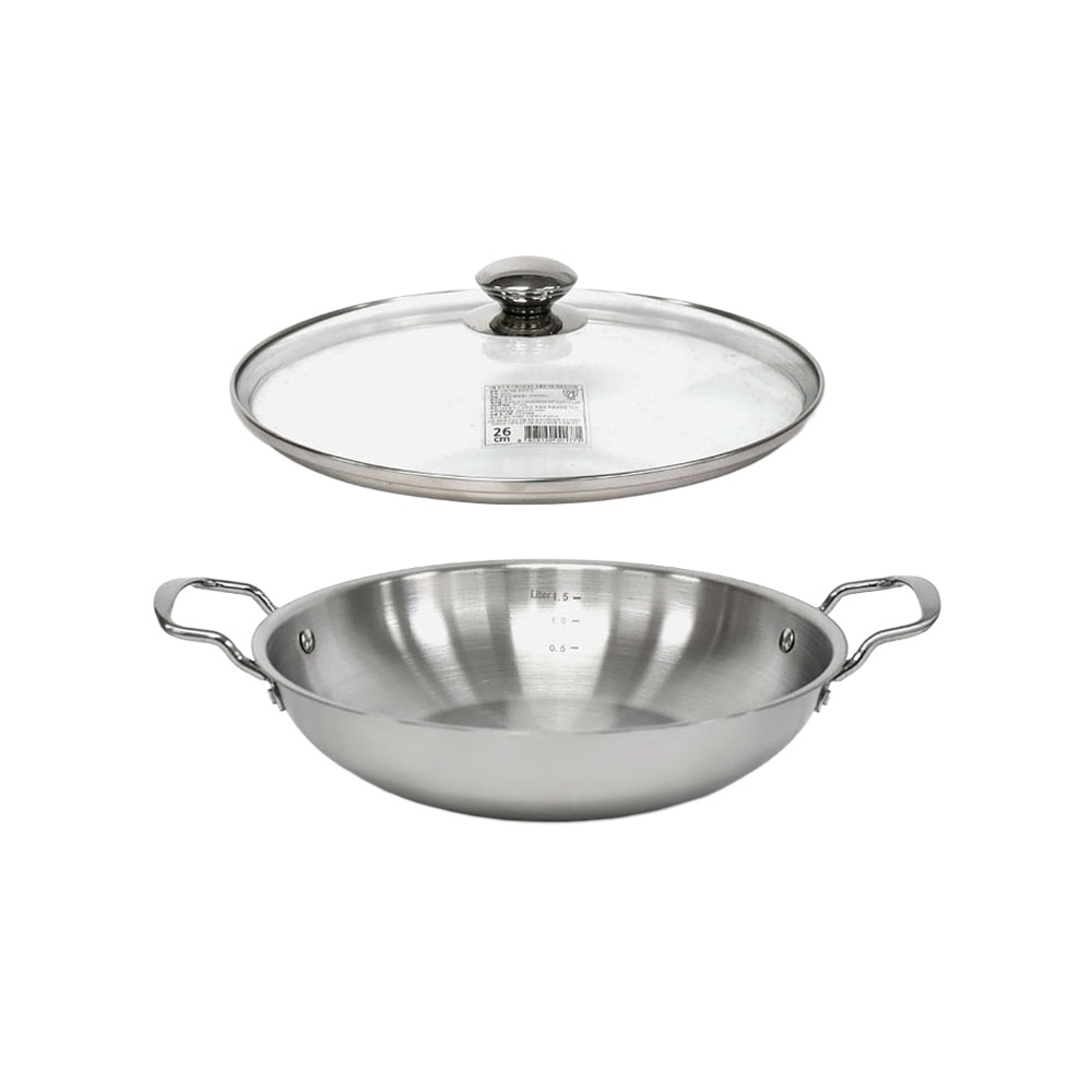 인덕션가능 스텐 양수 전골냄비 뚜껑포함 26cm