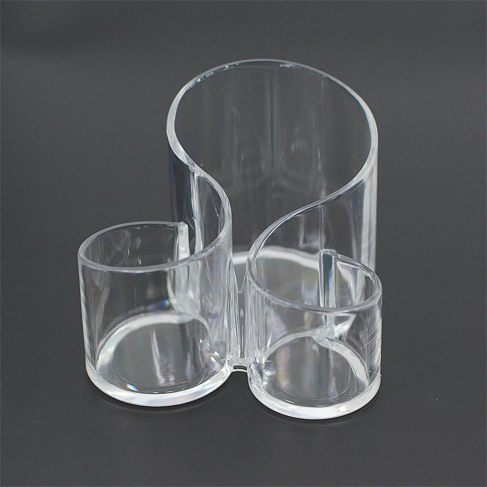 원형 3구 아크릴 메이크업 브러쉬 정리꽂이