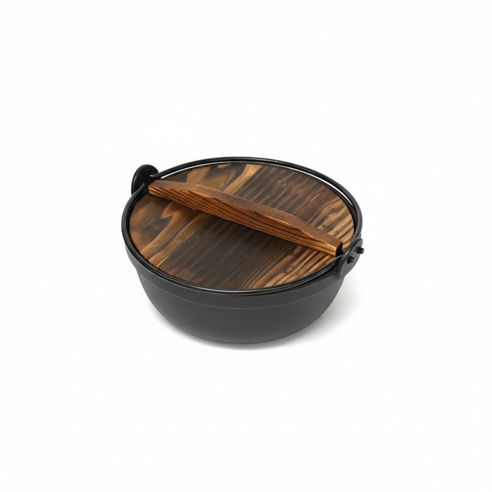 인덕션 무쇠 샤브샤브 전골냄비 나무뚜껑 세트 19cm