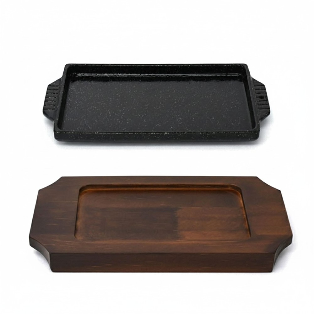 인덕션 무쇠 손잡이 장어구이팬 목판 세트 대