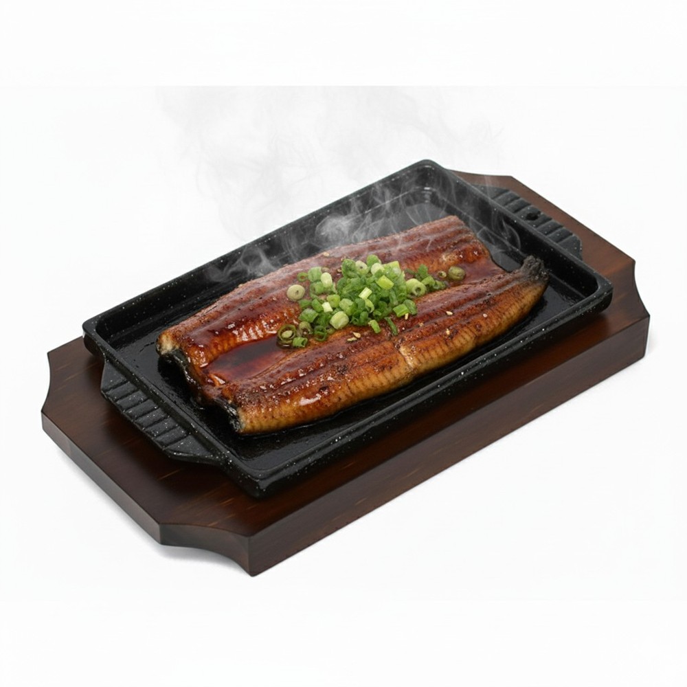 인덕션 무쇠 손잡이 장어구이팬 목판 세트 특대