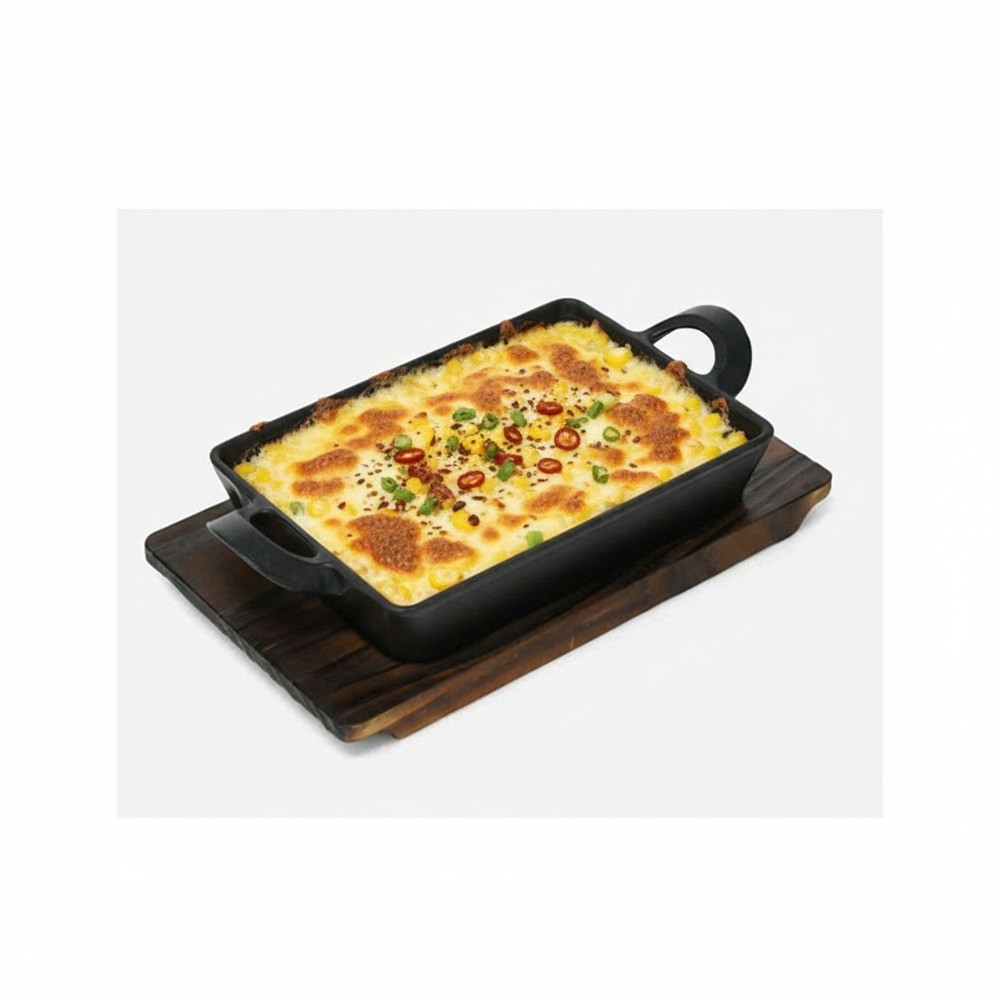 인덕션 무쇠 직사각 구이 주물팬 받침대 세트 소