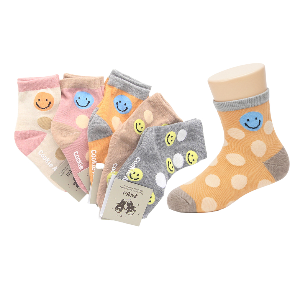 미소천사 아동양말 중목 5켤례 3-4세용