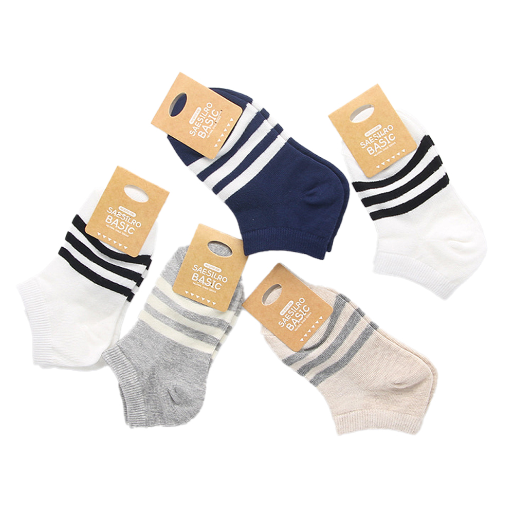 삼선라인 아동양말 발목 5켤례 9-10세용