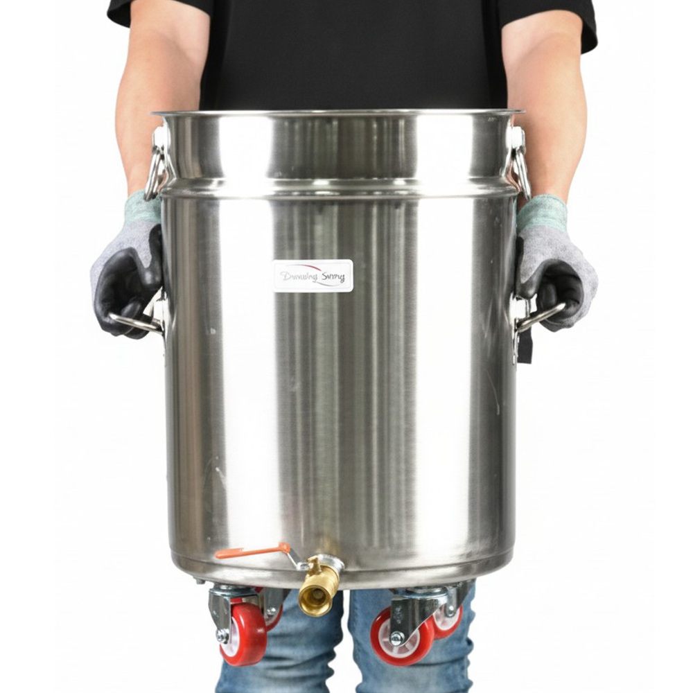 업소용 스텐 이동식 잔반수거 음식물 쓰레기통 36L