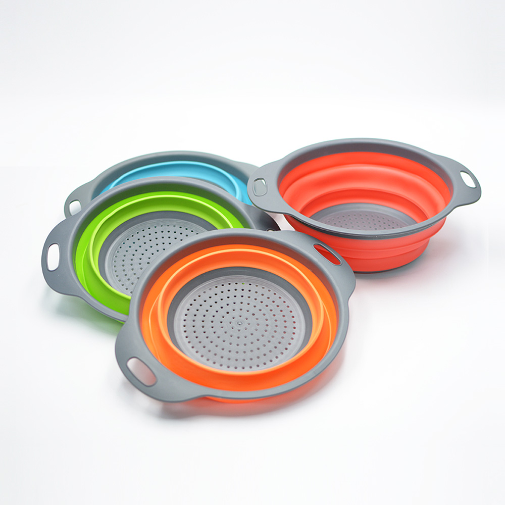 접이식 원형 채반 타공 바구니 대형