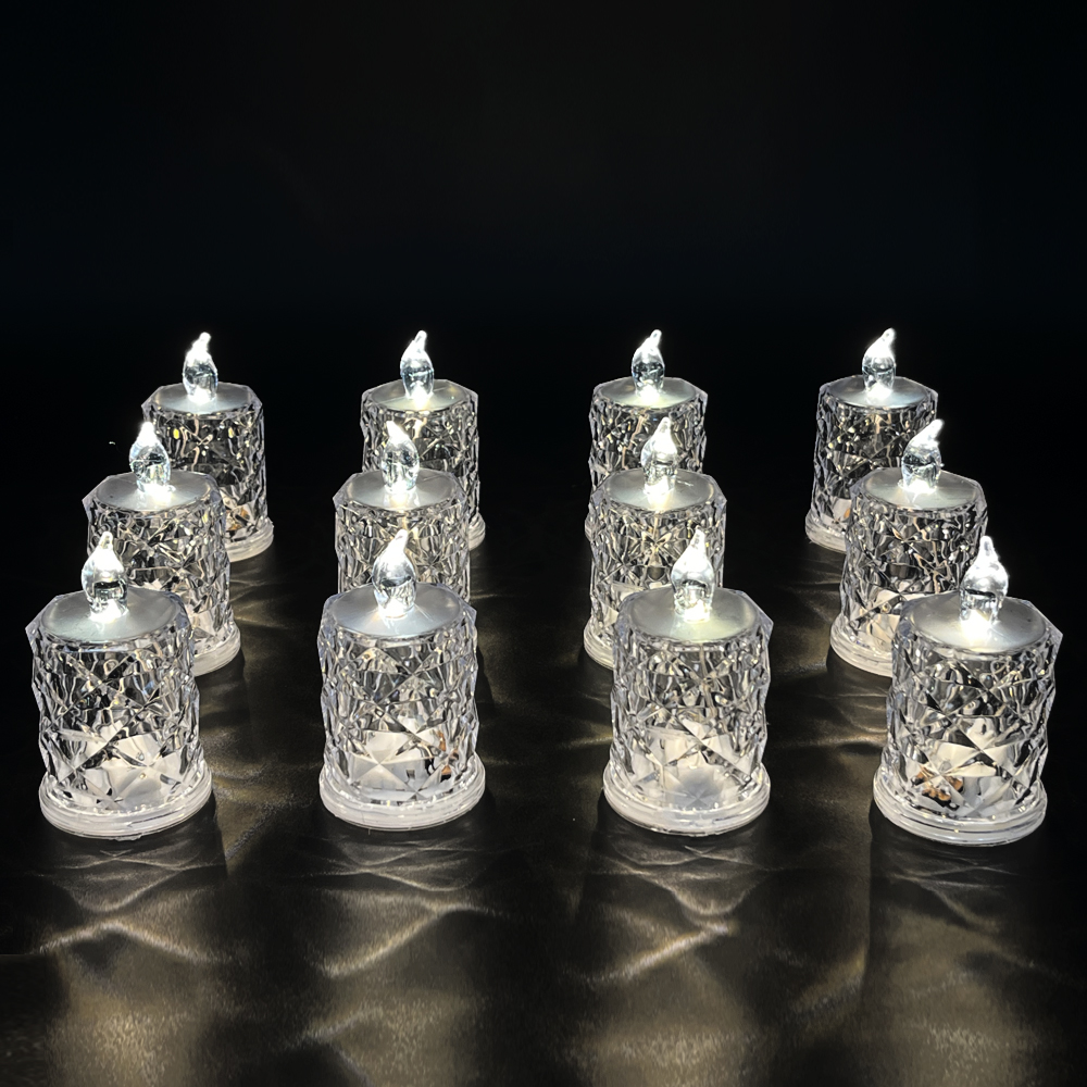 LED 크리스탈 촛불 양초 조명 캔들 12P
