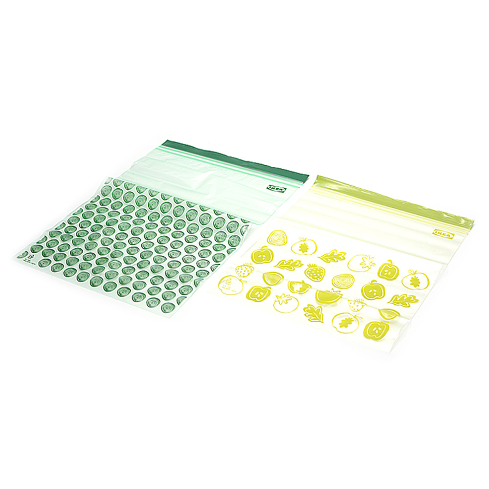 이케아 ISTAD 이스타드 이중 지퍼백 패턴그린 30개입