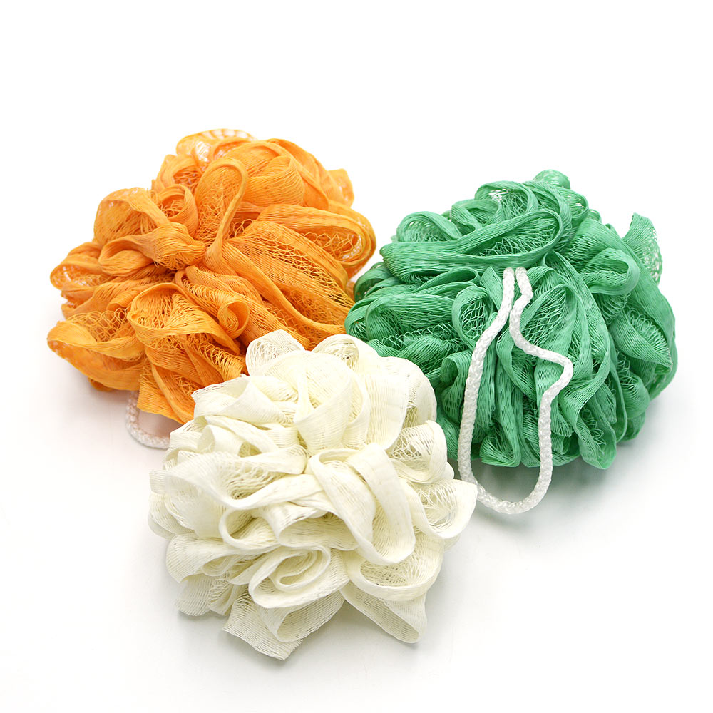 이케아 ABYAN 오뷔온 거품 샤워볼 바디퍼프 3개입