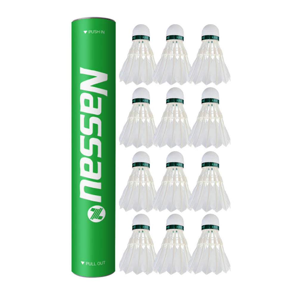 낫소 깃털 셔틀콕 NSC-701 배드민턴공 12개입