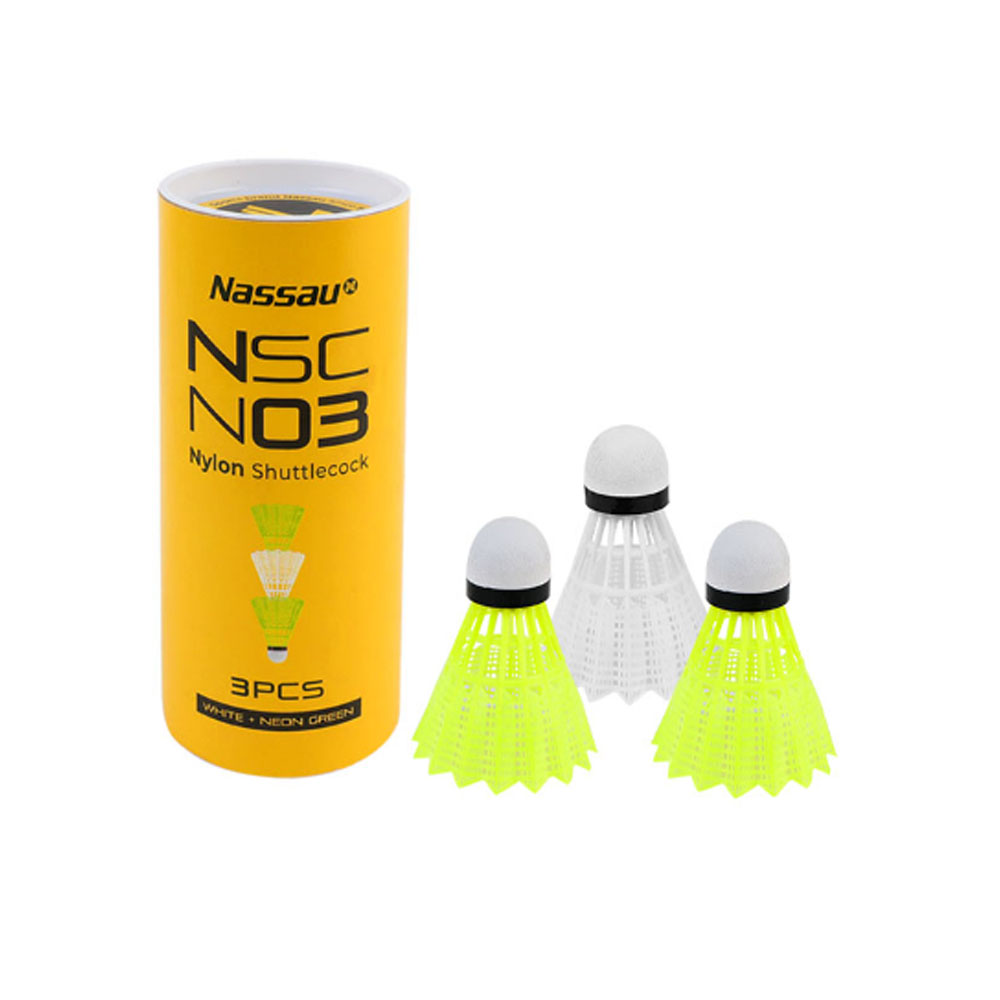 낫소 나일론 셔틀콕 N03 배드민턴공 3개입