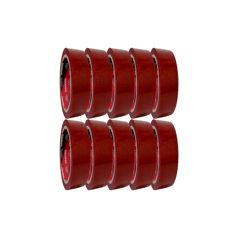 오공 OPP 박스테이프 적색 25mm x 40M 10개입