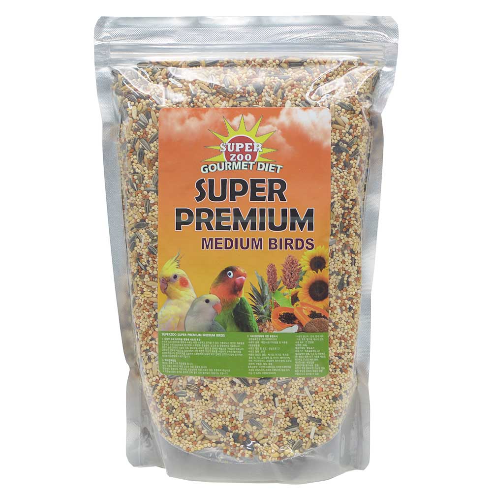 슈퍼주 프리미엄 중형새 앵무새 배합 사료 1.2kg