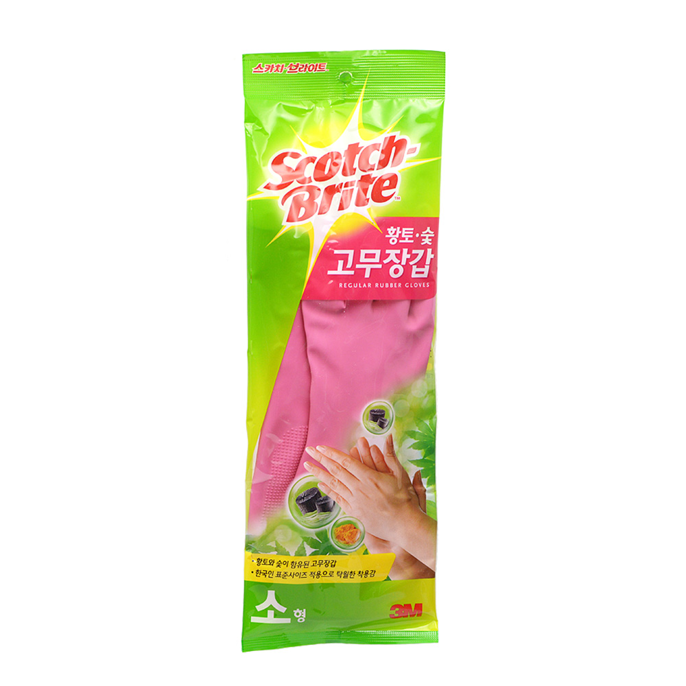 3M 스카치브라이트 황토숯 주방 고무장갑 소
