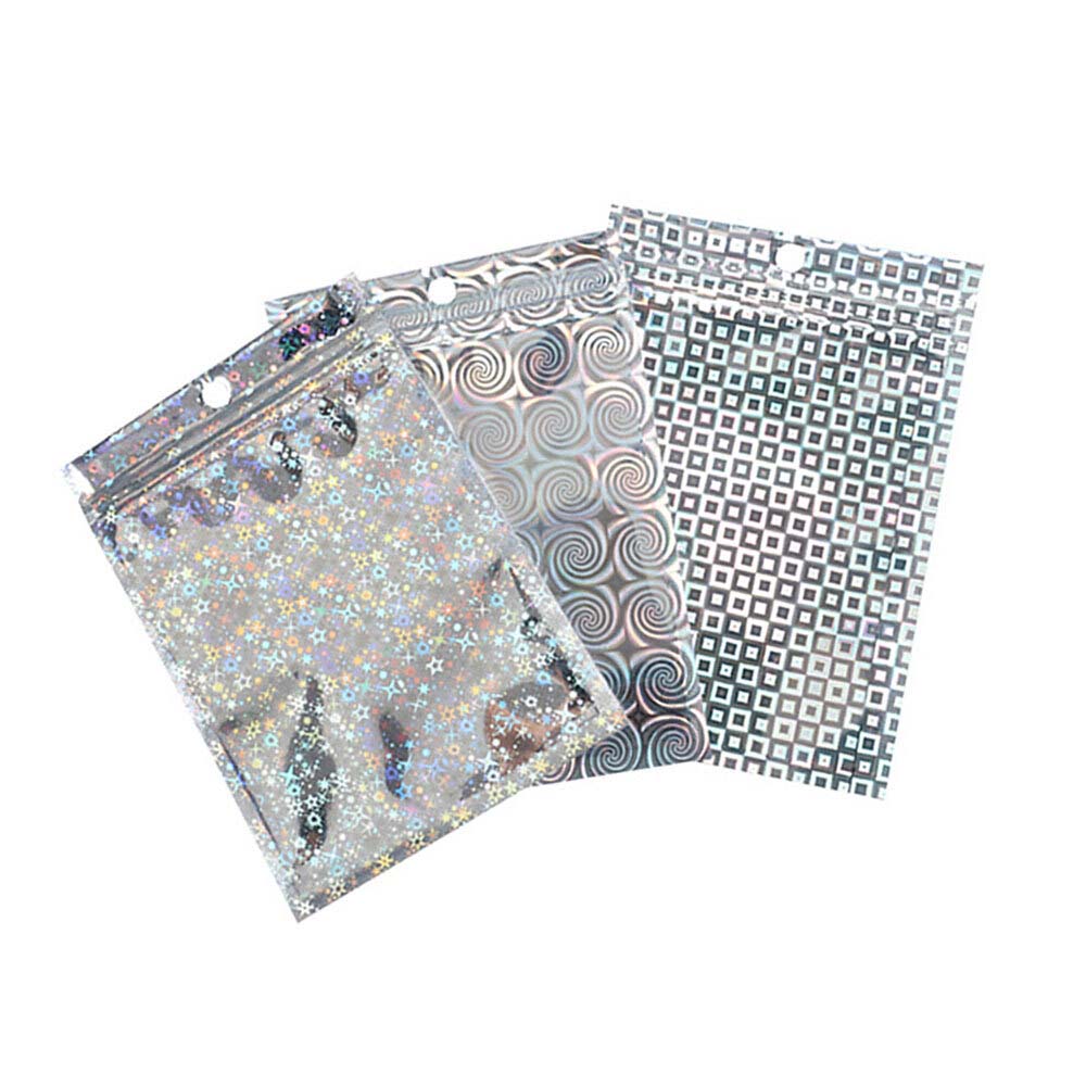 걸이형 디자인 홀로그램 지퍼백 소분 포장봉투 9x12cm